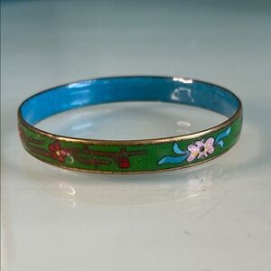 Vintage Cloisonné Bangle Bracelet